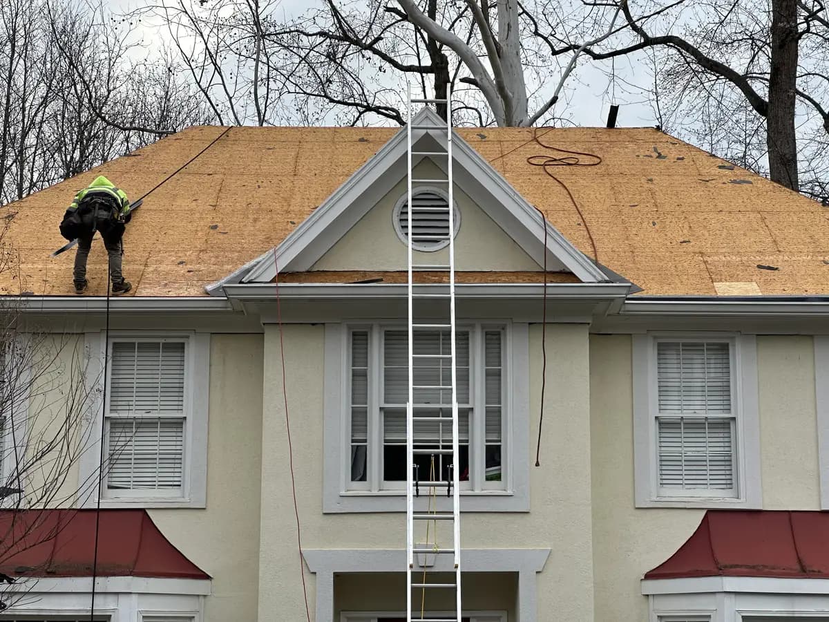 Roof torn off down to the deck